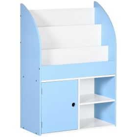 Toy Storage Organizer Kids Bookshelf Freestanding Children Bookcase Cabinet Toys Clothes Books Blue