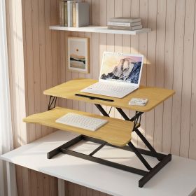 32 Inch Desk Converter, Height Adjustable Sit to Stand Riser, Dual Monitor and Laptop Workstation with Wide Keyboard Tray, Standing Computer Desk