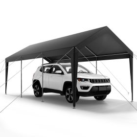Carport, 10 x 20 FT Outdoor Car Canopy, Potable Carport, Heavy Duty Galvanized Car Shelter, UV-Resistant & Water-Resistant, All-Season Protection