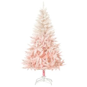 HOMCOM 7ft Unlit Spruce Artificial Christmas Tree With Realistic Branches And 1000 Tips, Pink (Option: PINK)